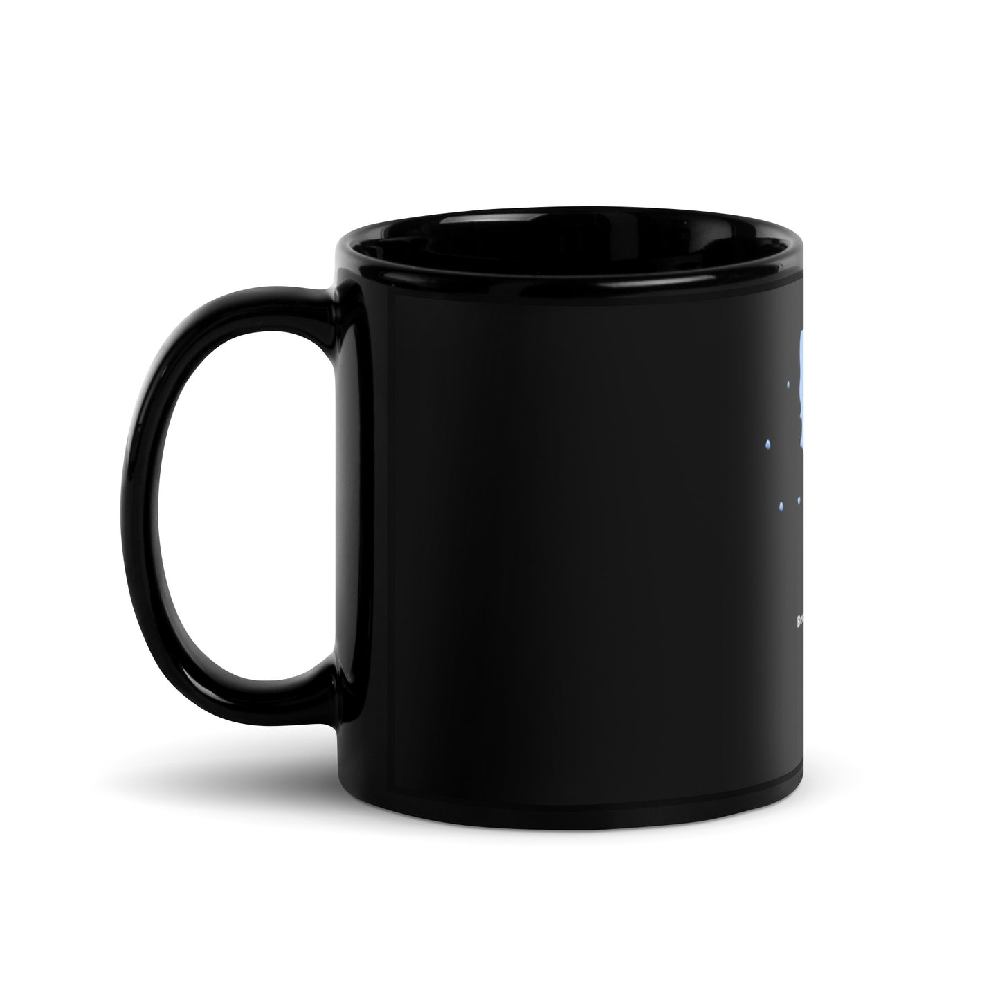 Never Give Up- Black Glossy Mug