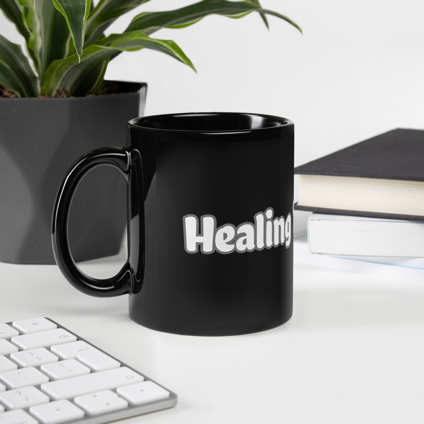 Healing Takes Time- Black Glossy Mug