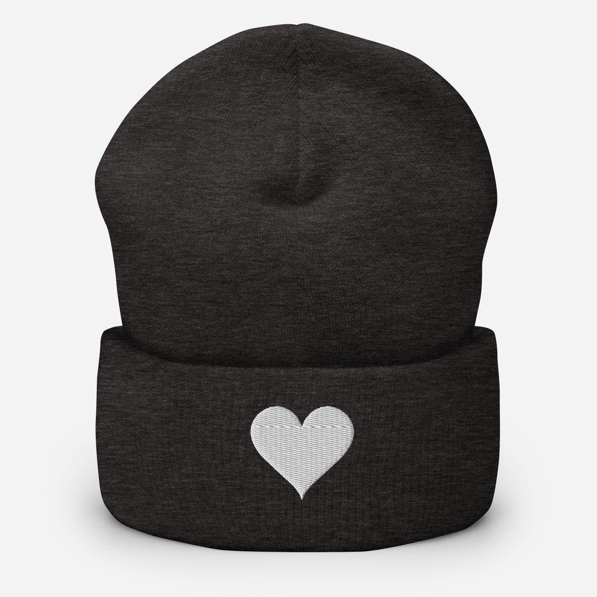 Soft Heart Beanie in dark grey