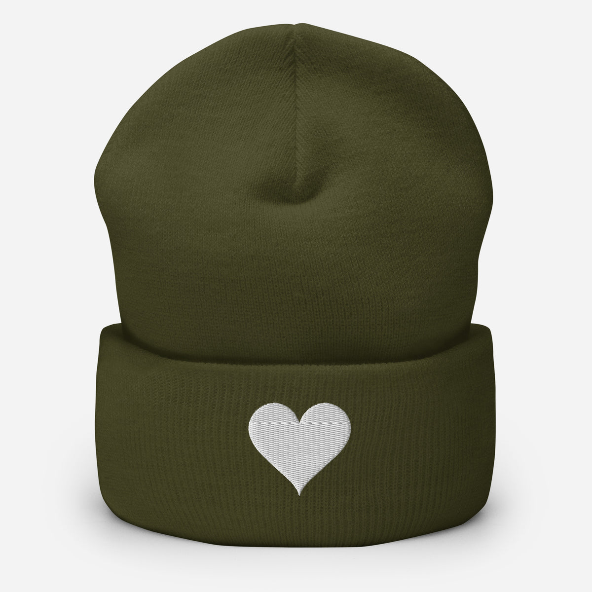 Soft Heart Beanie in olive