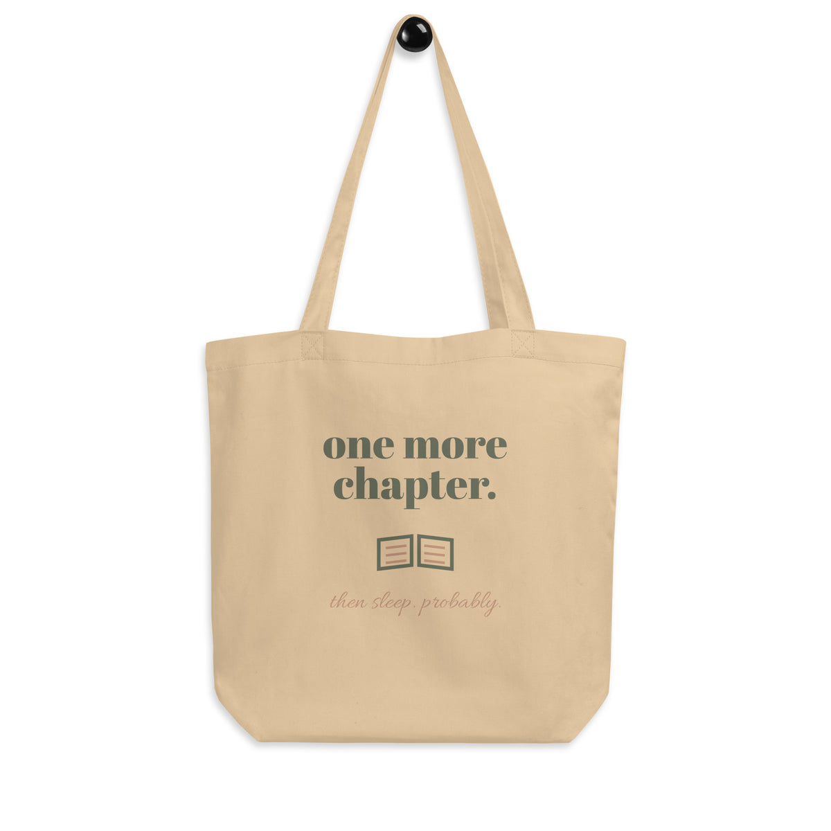 One More Chapter Tote in natural oyster, front view, hanging flat