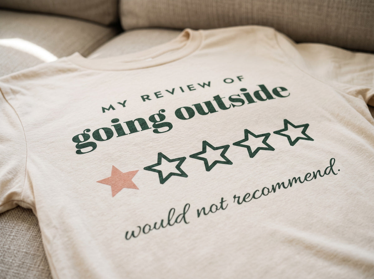 Going Outside, One Star Tee, the print up close