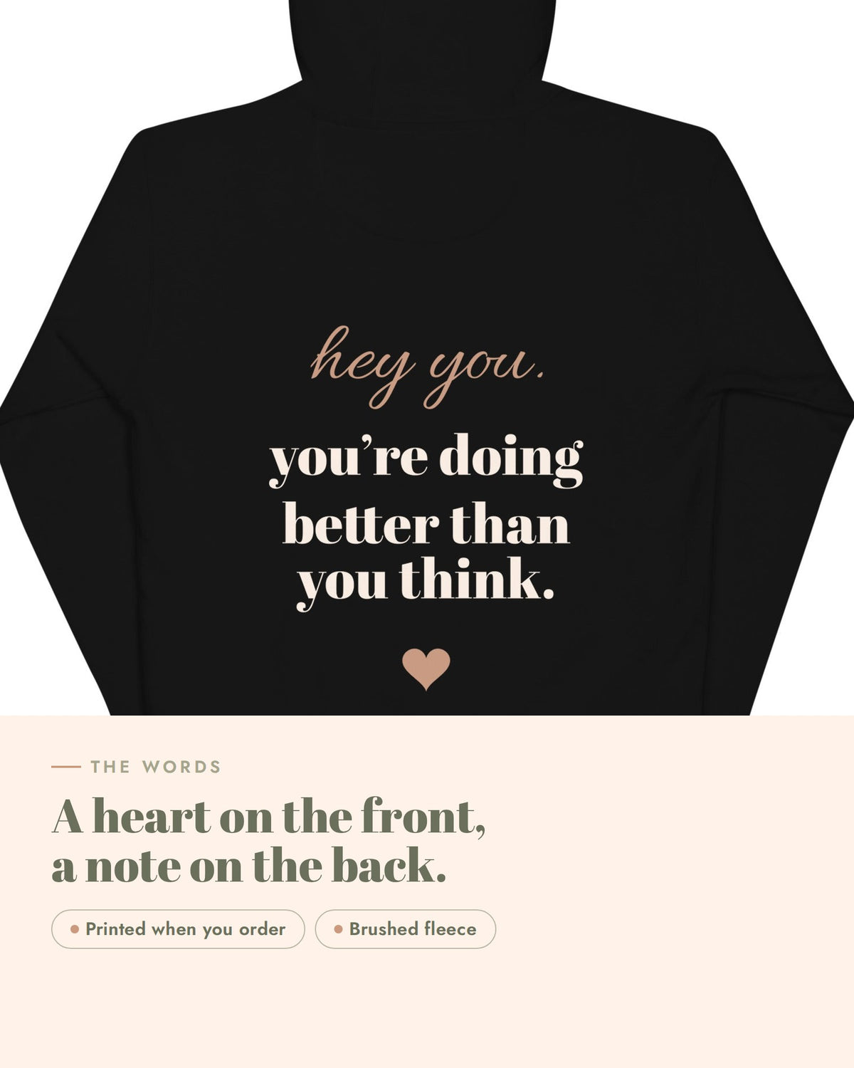 Hey You Hoodie, the design up close