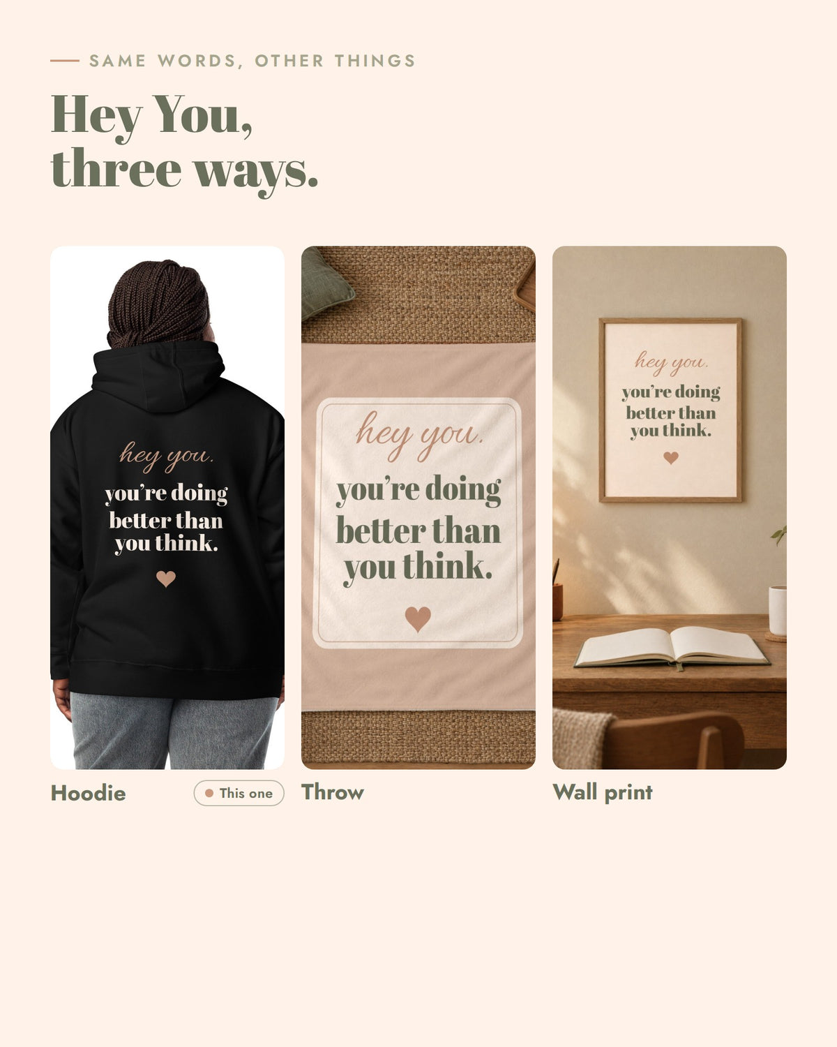 Hey You on other things, Hoodie, Throw, Wall print