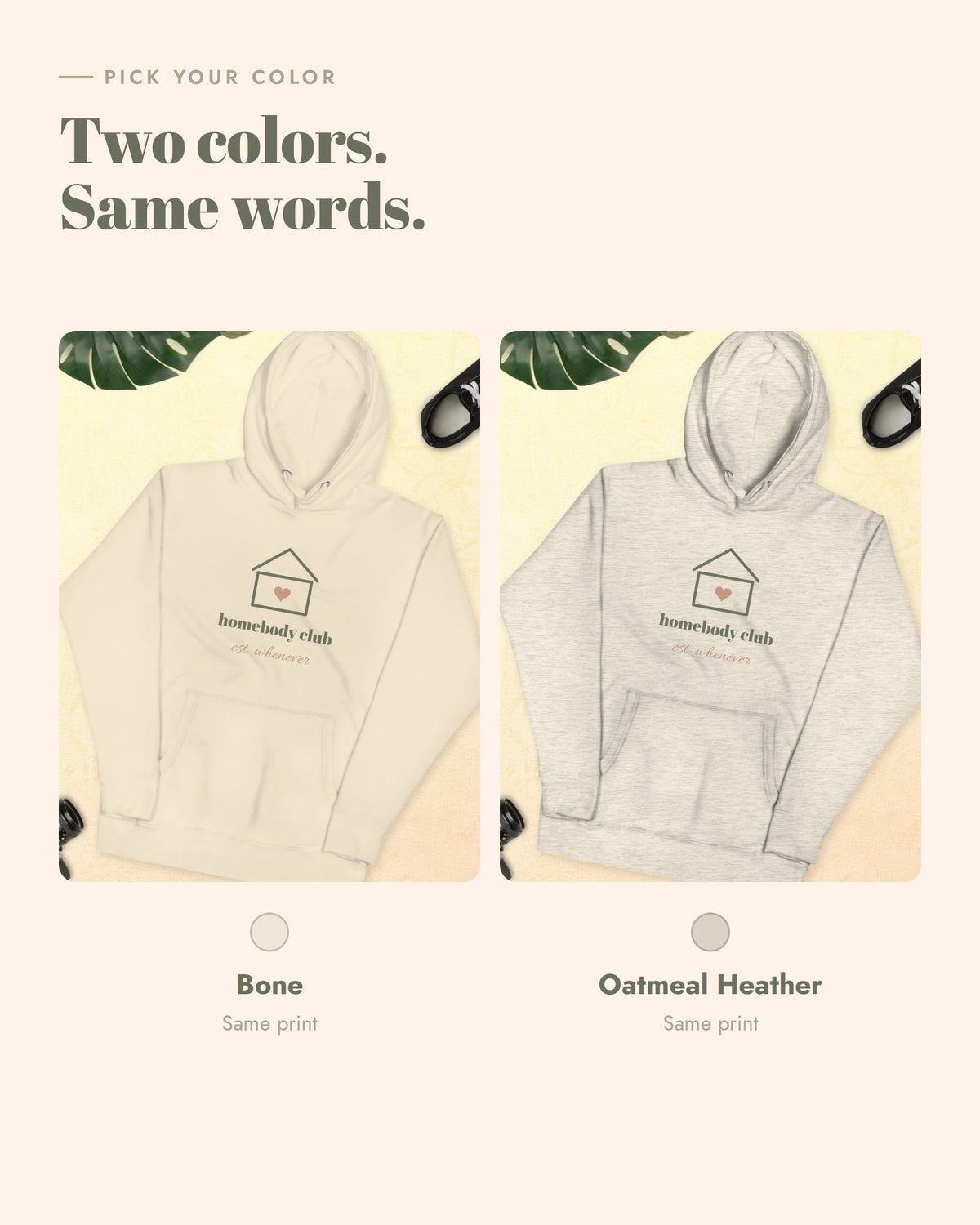 Homebody Club Hoodie, Bone, Oatmeal Heather