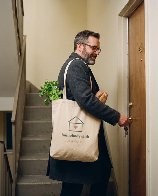 Homebody Club Tote, carried home with groceries