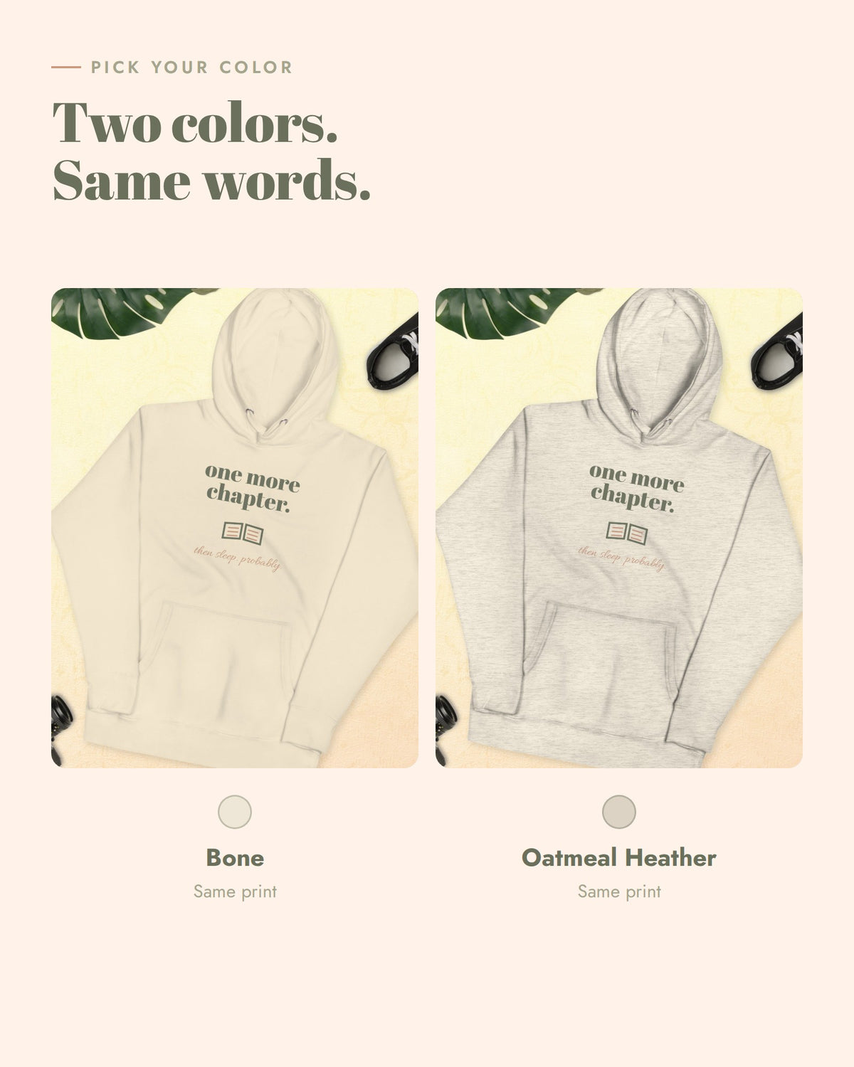One More Chapter Hoodie, Bone, Oatmeal Heather