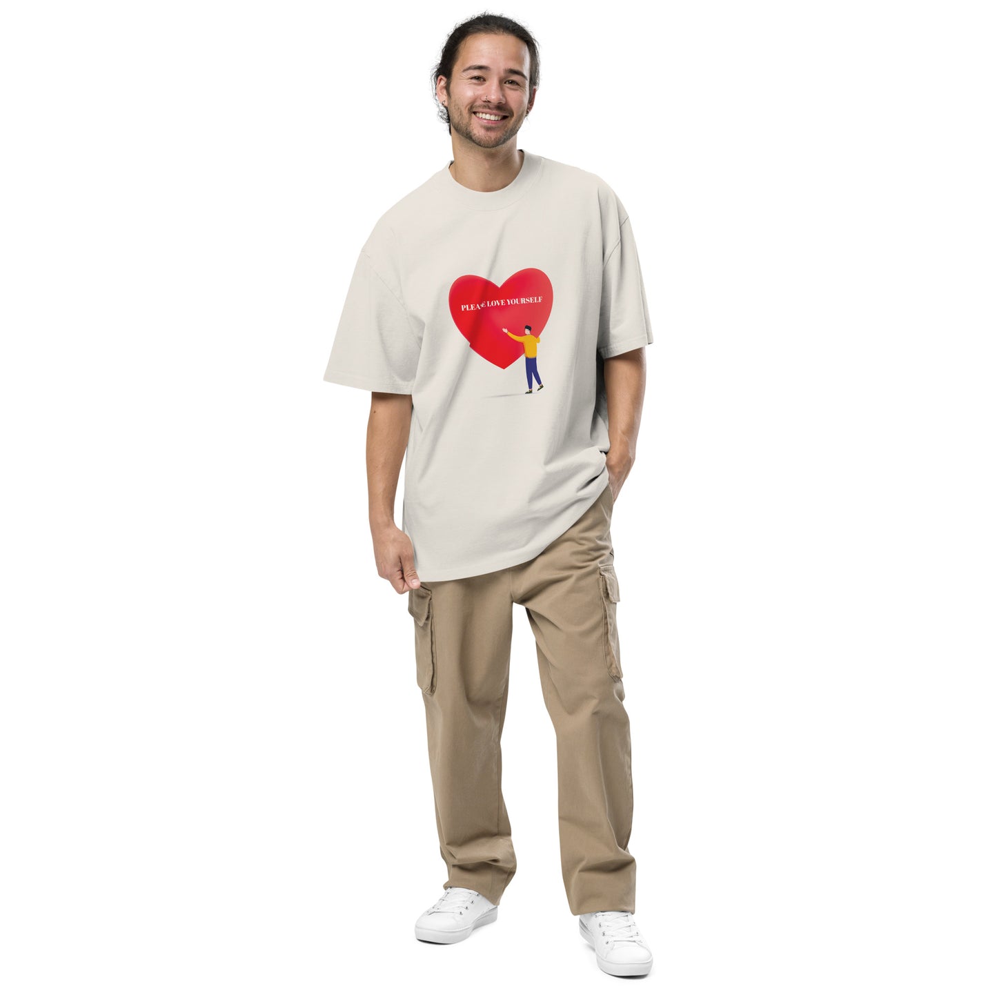 Please Love Yourself - Oversized Faded T-shirt