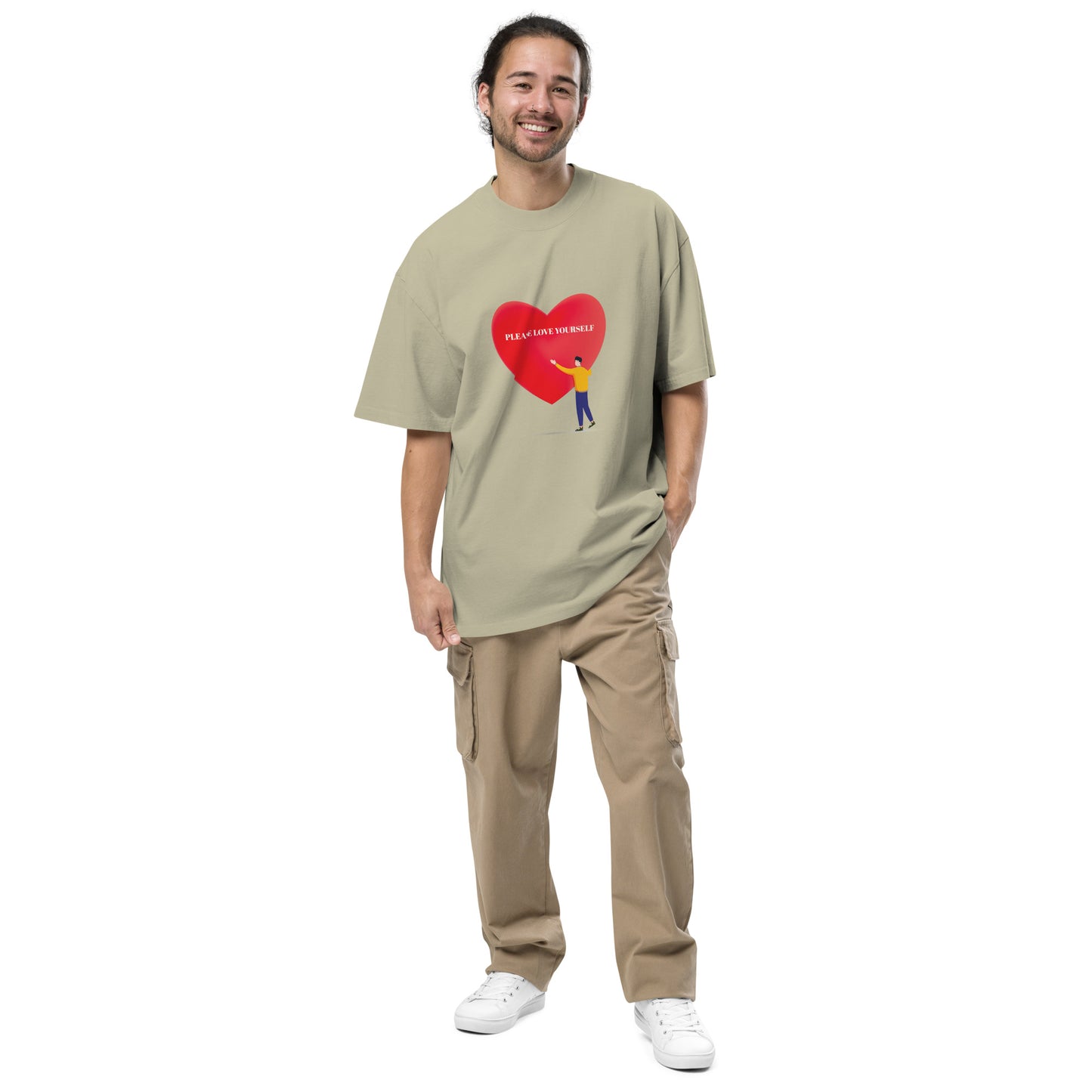 Please Love Yourself - Oversized Faded T-shirt