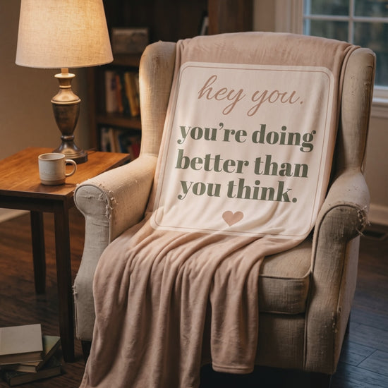 Hey You Throw, a short clip of it draped over an armchair by lamplight