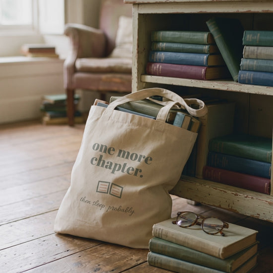 One More Chapter Tote, a short clip of adding one more second-hand book