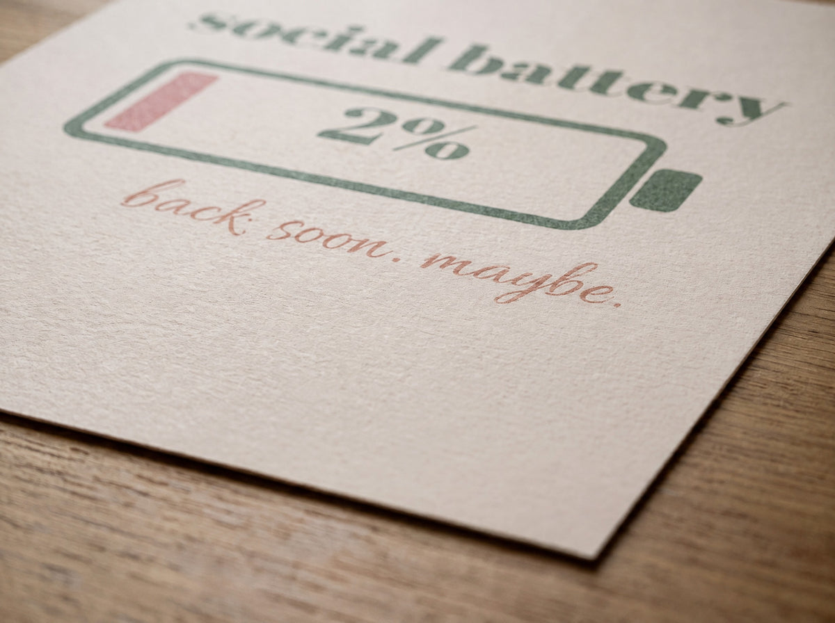 Social Battery Print, the print up close