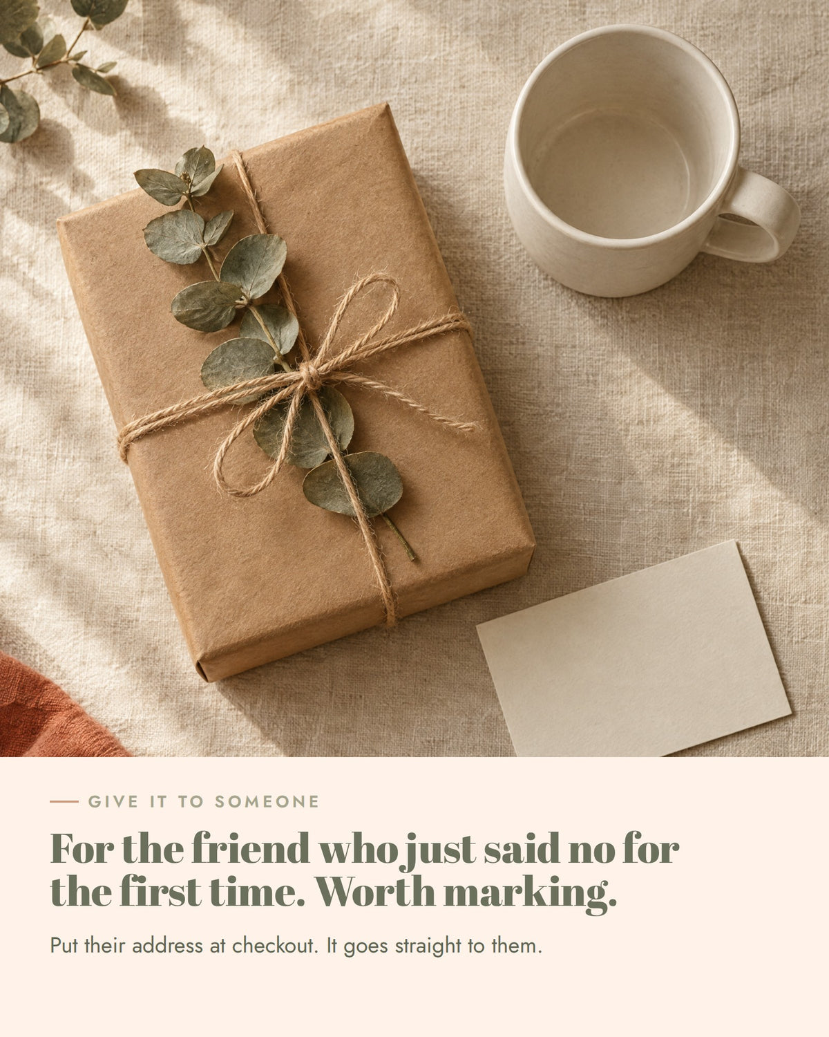 Soft Heart, Firm Boundaries Tee, as a gift, put their address at checkout and it goes straight to them