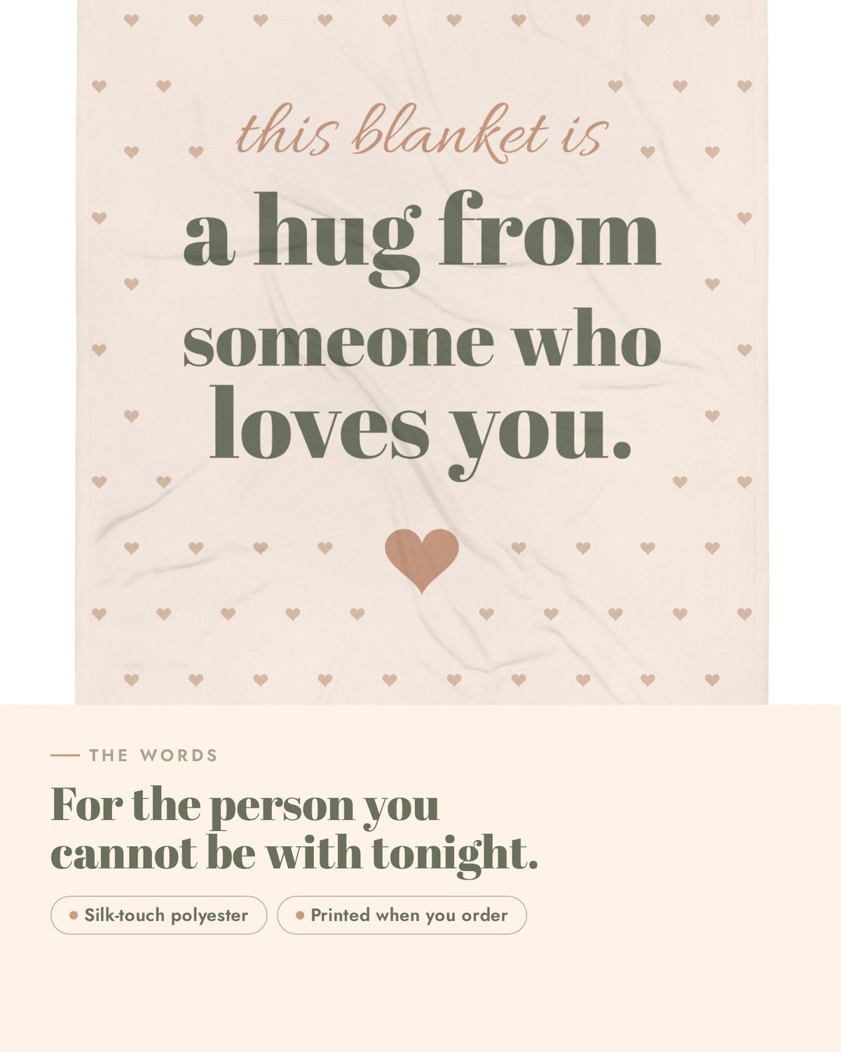 This Blanket Is a Hug Throw, the design up close