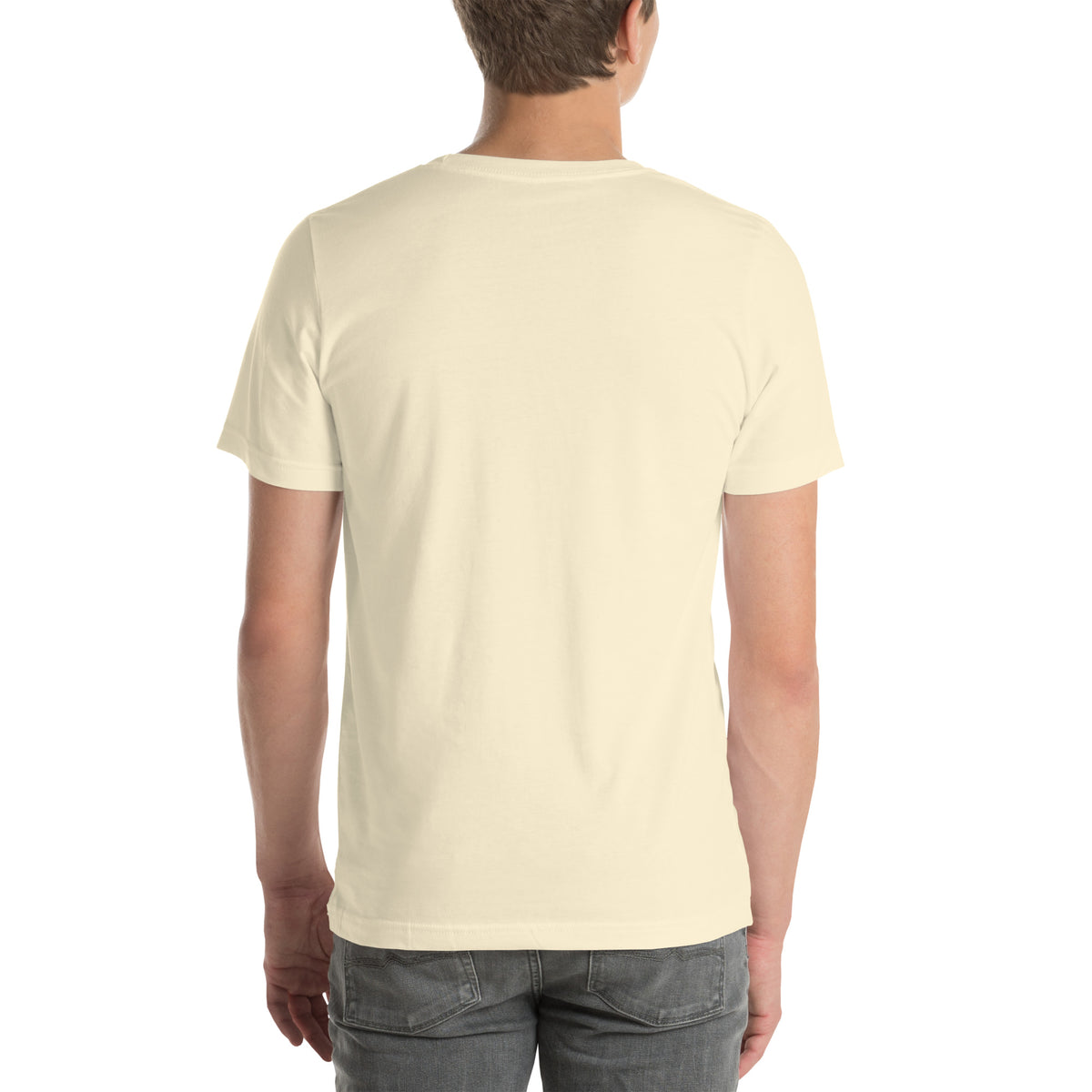 One More Chapter Tee in Natural, worn by a model, seen from the back
