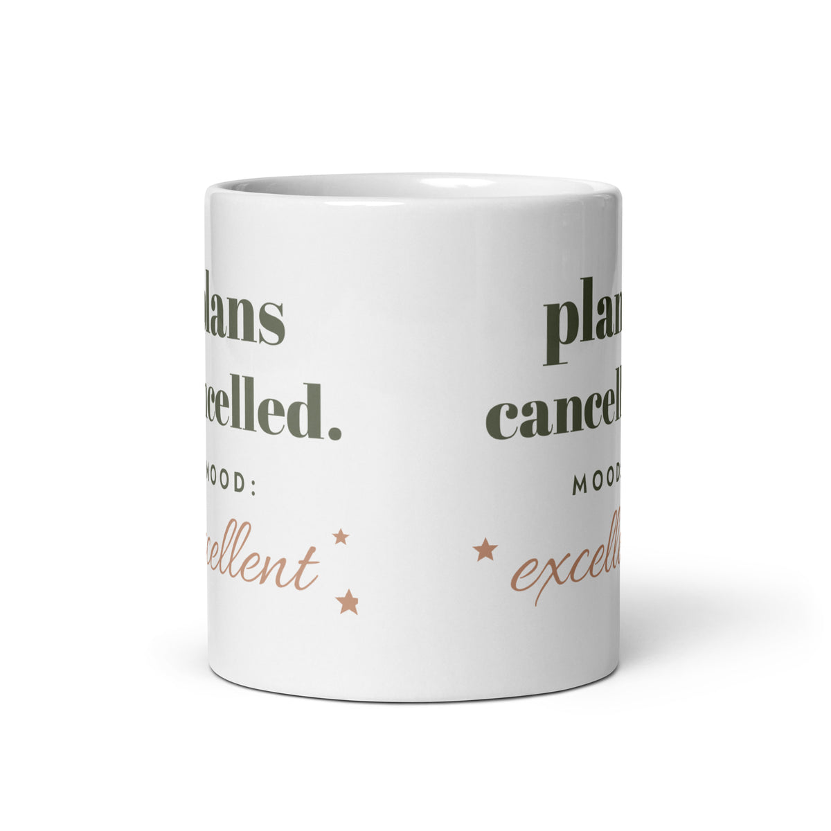 Plans Cancelled Mug, white ceramic, front view